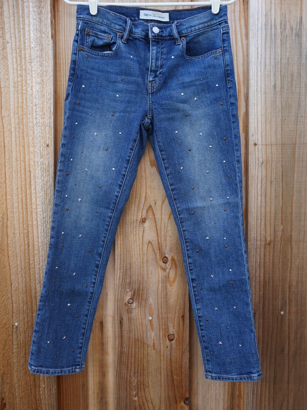 GAP Women's Blue Skinny Jeans with Metallic Studs